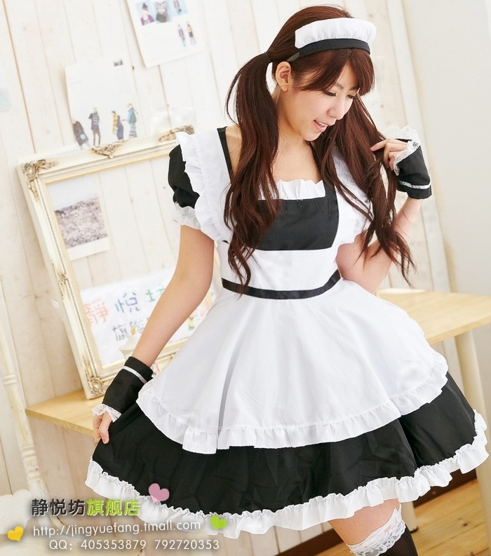 High quality Black and white princess dress cosplay maid lolita costume for Cosplay and Comic con