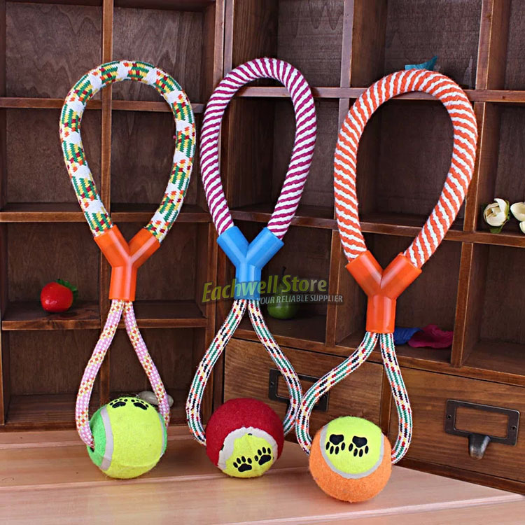 Гаджет  Durable Rope Braided Ball Dog Chew Toys Puppy Cotton Chewing Ball Bone Knot Indestructible Dog Toys for Aggressive Chewers None Дом и Сад