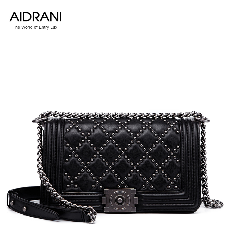 Aidrani Brand High Quality Genuine Leather Women Bag Handbag Sheepskin Women Totes Fashion Quilted Chain Shoulder Messenger Bags