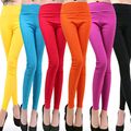 Hot 20 Colors Candy Color High Quality Elastic Fitness Leggings Women Sport Leggings Pants Running Training