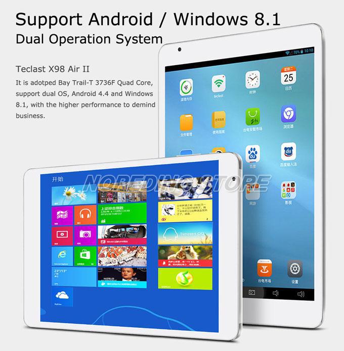 Teclast X98 Air II 3        - IntelZ3736F   2.16  9.7  Android 4.4 2048 * 1536 IPS 2  / 32 