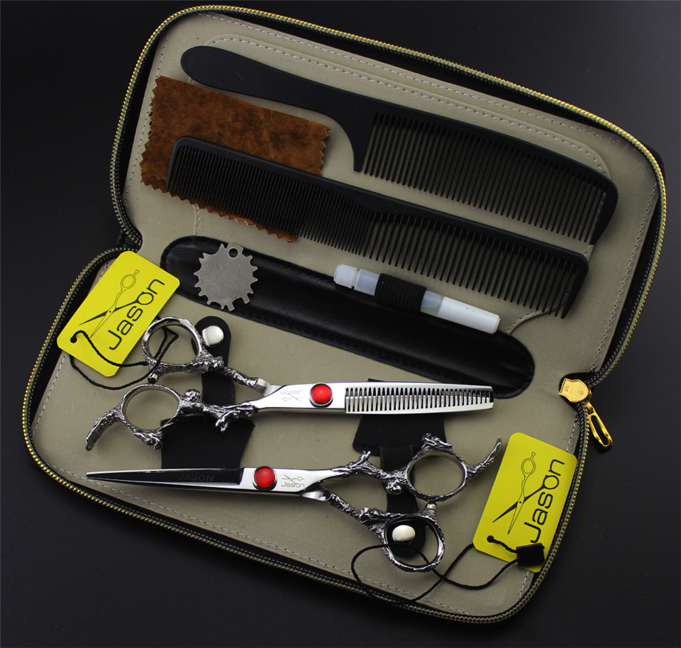 6.0 inch Professional Hairdressing Scissors Set Hair Cutting & Thinning Scissors 440C Barber Salon High Quality Shears Add Bag