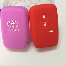 silicone key protection cover for TOYOTA Camry Highlander Prado Crown Land Cruiser Prius Aqua Hilux Rav4