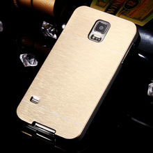 Hot Metal Gold Case For Samsung Galaxy S5 i9600 Aluminum Plastic with Logo Accessories Hard BackCover