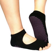 Hot Sale Fitness Women Men Sport Cotton Socks Non Slip Socks Toeless Antislip calcetines pilates exercises