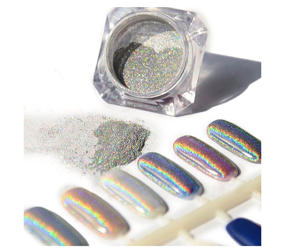 Whole 1g Box Laser Holo Powder Shinning Rainbow Mirror Chrome Getsubject Aeproduct