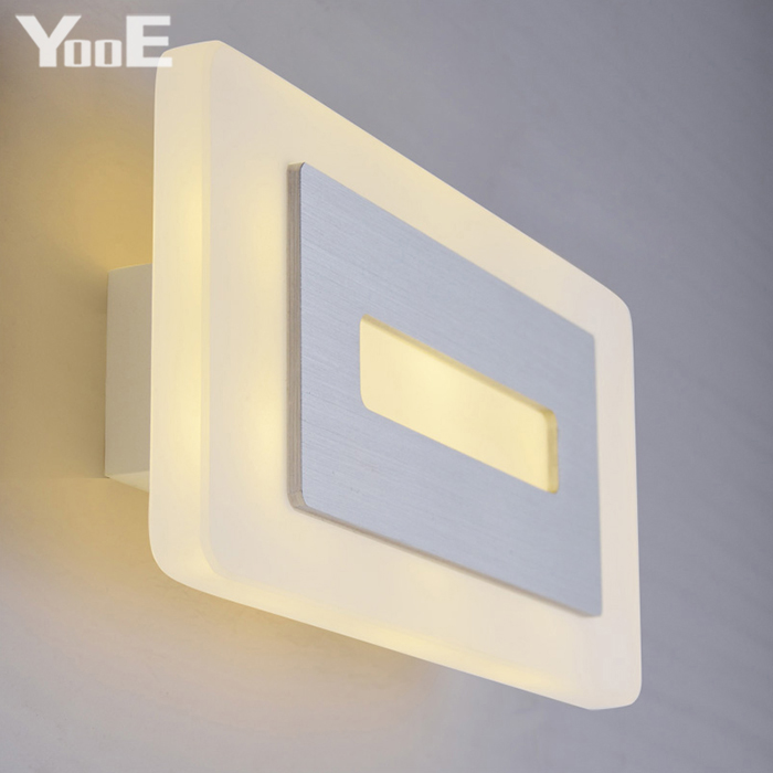 Indoor LED Wall Lamp  6W  AC110V/220V Acrylic Lighting Sconce bedroom Warm White Decorate Wall Lights Free shipping
