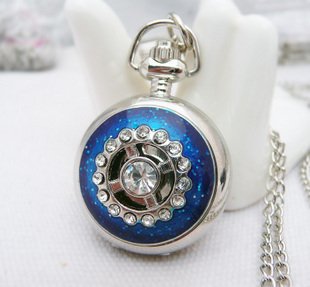 Retail Wholesale Extremely Low Price Good Quality crystal panel ball shape Pocket Watch Necklace Quartz pocket