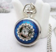 Retail & Wholesale Extremely Low Price Good Quality crystal panel ball-shape Pocket Watch Necklace! Quartz pocket watch FreeShip