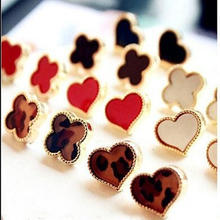 Mix Wholesale Free Shipping Fashion elegant temperament heart-shape earring jewelry accessories gift wholesale for women