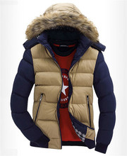 2015 jacket winter coat Men s warm padded jacket mens cotton men casual Patchwork Fur hooded