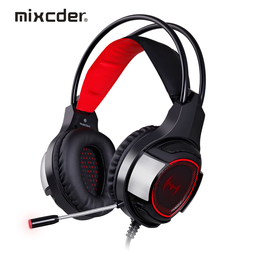 Mixcder Devil Stereo Gaming Headset USB 2.0+3.5mm Glowing Headphones