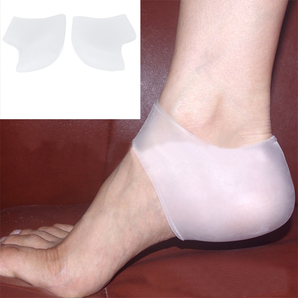 1 Pair 2PCS Silicone Gel Heel Dry Hard Cracked Skin Moisturizing Protectors Open Toe Sock