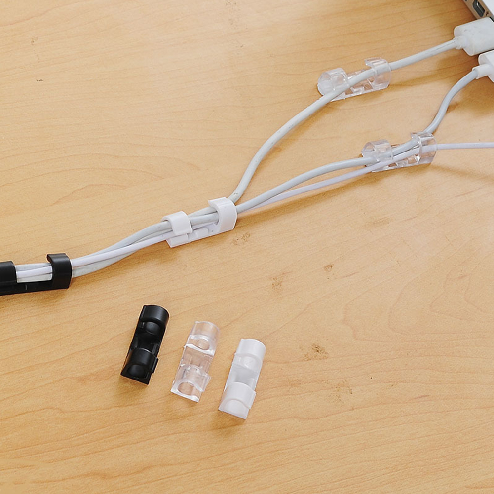 Autoadhesivo Pegamento Fuerte Silicona devanadera del Cable del Enchufe de Gesti/ón de Soporte del Cable para El Hogar Organizar El Administrador GEEMEE Clips para cables Organizador