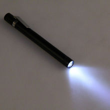 New Mini 3W LED Pen Torch Flashlight Light 1 Mode Lamp With Belt Clip Black LY#4