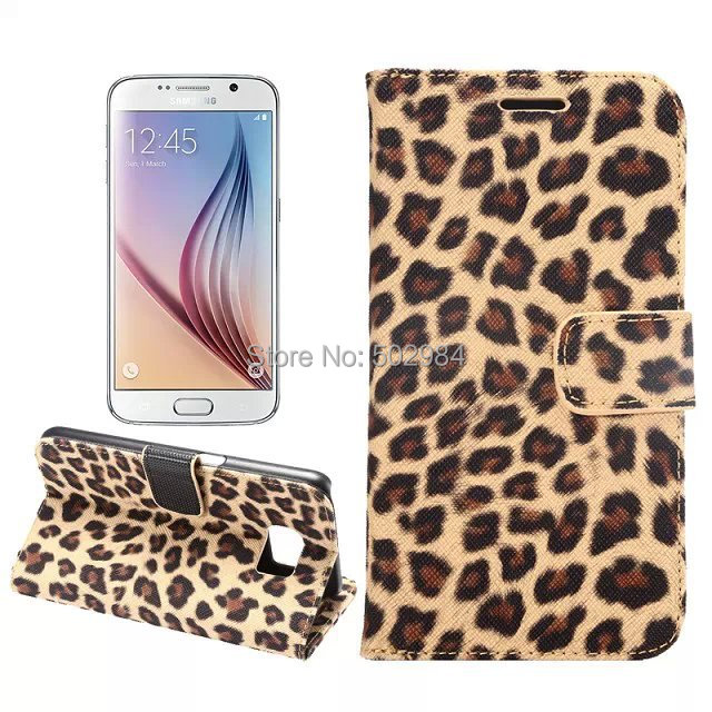 Leopard Wallet Stand Leather Case for Samsung Galaxy S3 S6 for HTC ONE MINI M7 M8 for BlackBerry Z10 Cell Phone Card Cash Slot