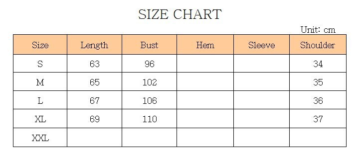 SIZE CHART