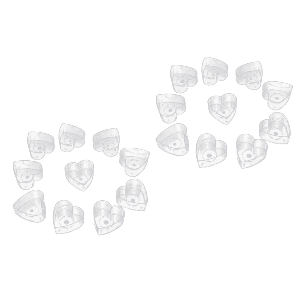 20 Pieces Wedding Gift Supply Love Heart Shaped Tea Light Clear Plastic Cup Holders DIY Candle Making