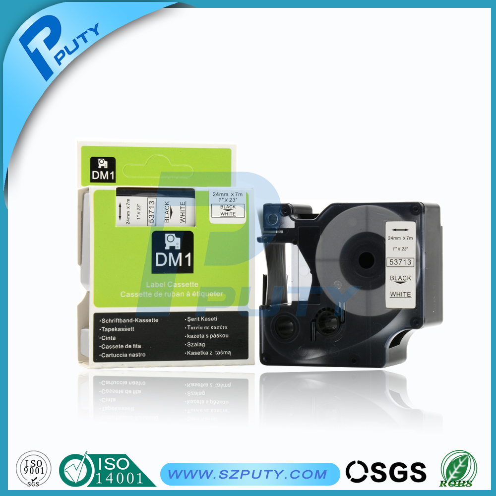 Compatible DYMO label tape 24mm black on white D1 tape for dymo label makers 53713