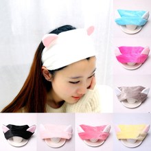 Women Girls Cute Cat Ears Headscarf Flannel Elastic Headbands Hair For Women Hair Accessories Party Gift Headdress