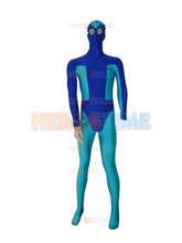2015 Newest Blue Custom Superhero Costume the most popular halloween cosplay spandex costumes show zentai suit free shipping