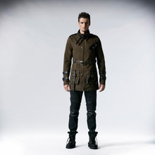 Punk Rock Fashion Cotton Men Coat Jacket Handsome Gother Steampunk
