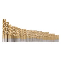 2016 High Speed Steel 99 Pcs Manual Twist Drill Bits 1.5mm - 10mm Titanium Coated HSS High Speed Steel Drill Bit Set Tool Brocas