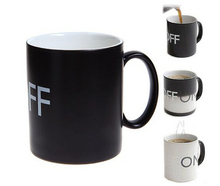 Novel OFF Changing Ceramic Mug Coffee Cup (Black)
