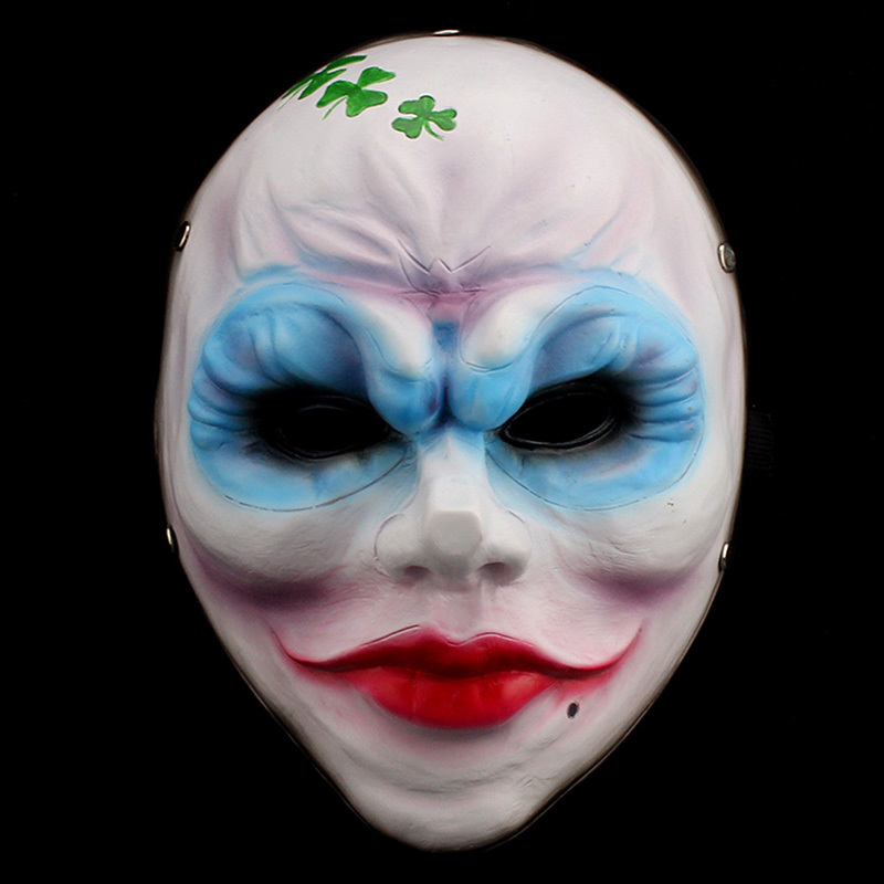 Resin Payday 2 Masks Heist Female Clover Mask Game Replica for Airsoft