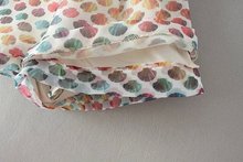 2015 summer New Fashion Ladies elegant Shell printing shorts vintage pockets casual Slim brand quality rainbow