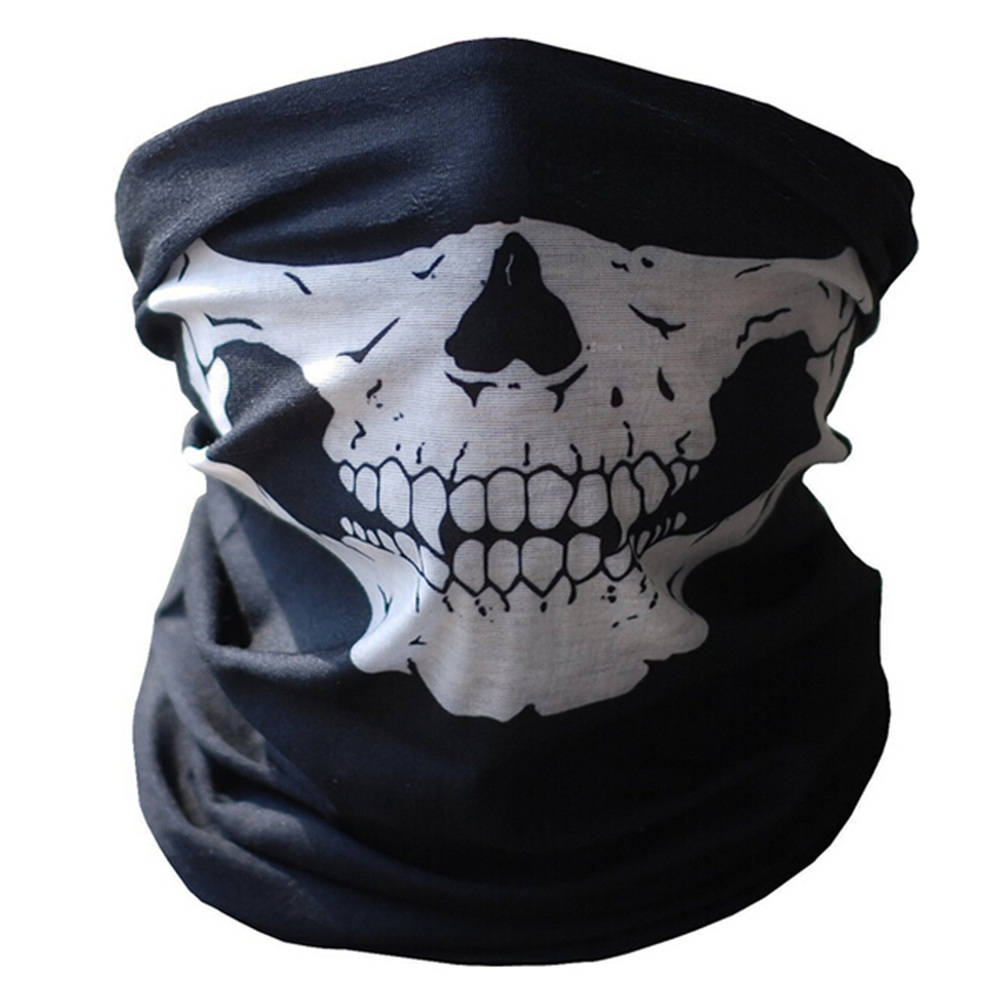 New Halloween Skull Skeleton Outdoor Motorcycle Bicycle Multi function Headwear Hat Scarf Half Face Mask Cap