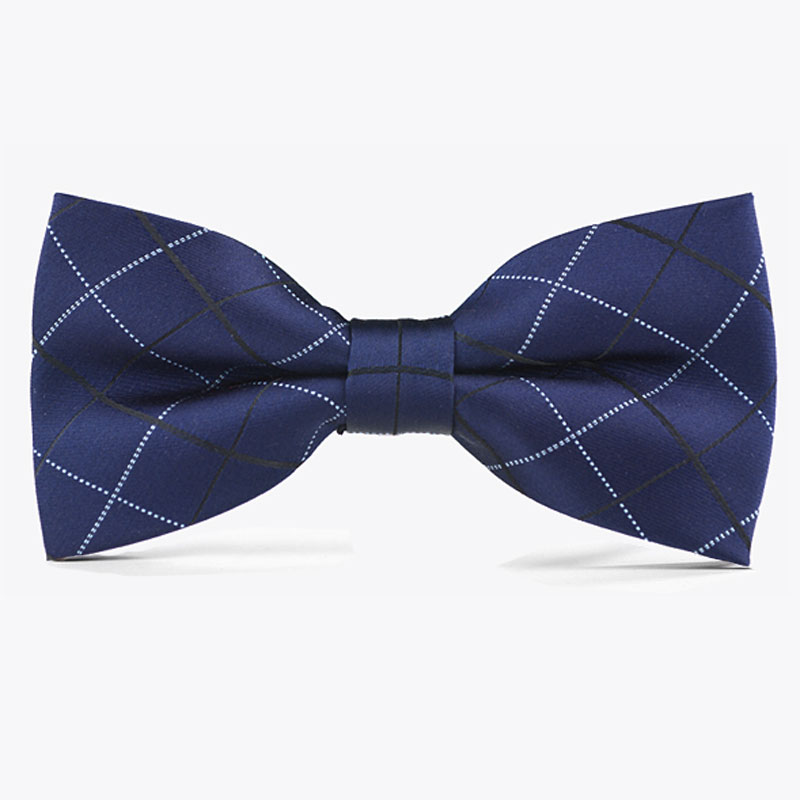 Tuxedo Bow Tie Cravats Men s font b Tartan b font dark blue Butterfly Knot Wedding