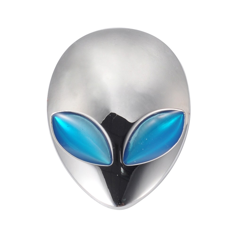 Metal 3D Alien Head Car Logo Badge Metal Motorcycle Sticker Waterproof Emblem