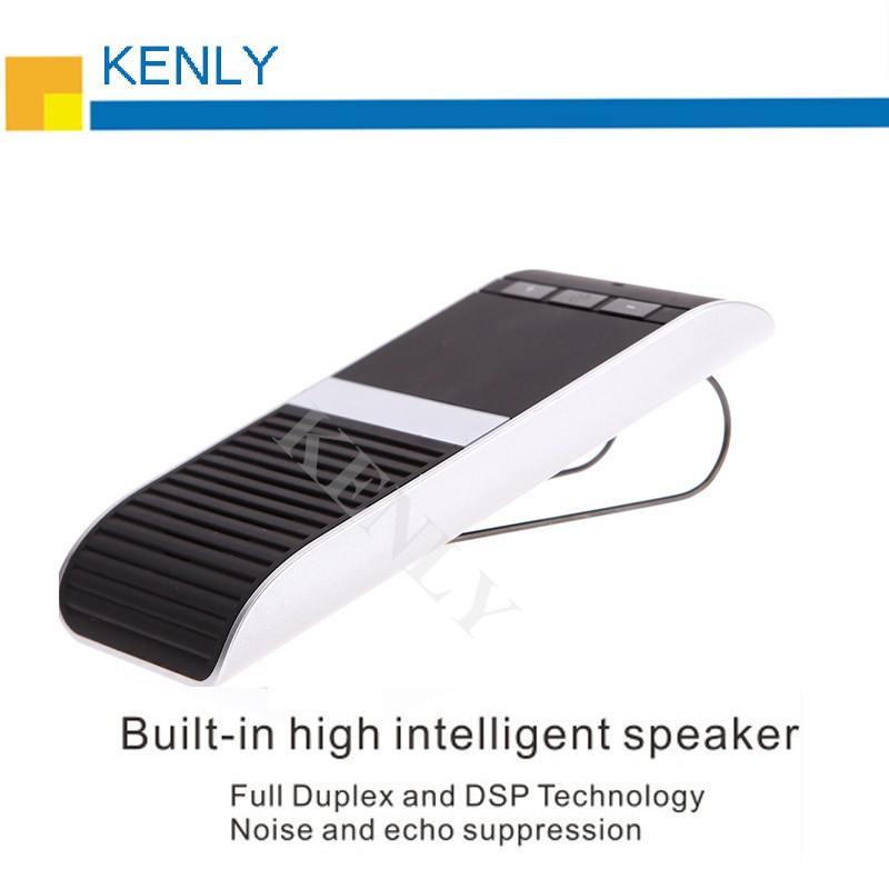 KENLY Wireless Bluetooth 4.0 Handsfree Car Kit Speakerphone Solar Powered Charger 10m Distance Support 2 Phones Free shipping 5