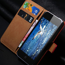 4S Genuine Leather Case for iphone 4 4S 4G Stand Flip Cover With Card Holder Wallet
