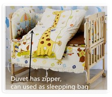 Promotion! 10PCS Baby Bedding Set Crib Netting Bumpers Newborn Baby Products cartoon bedding (bumpers+matress+pillow+duvet)