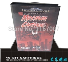 Sega MD games card with Box – SpiderMan and Venom Maximum Carnage MegaDrive Cover For 16 bit Sega Genesis Game Cartridge System