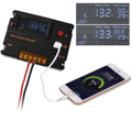 LCD Solar Panel Battery Regulator Charge Controller 12V 24V PWM Dual USB 5V DC 12V output