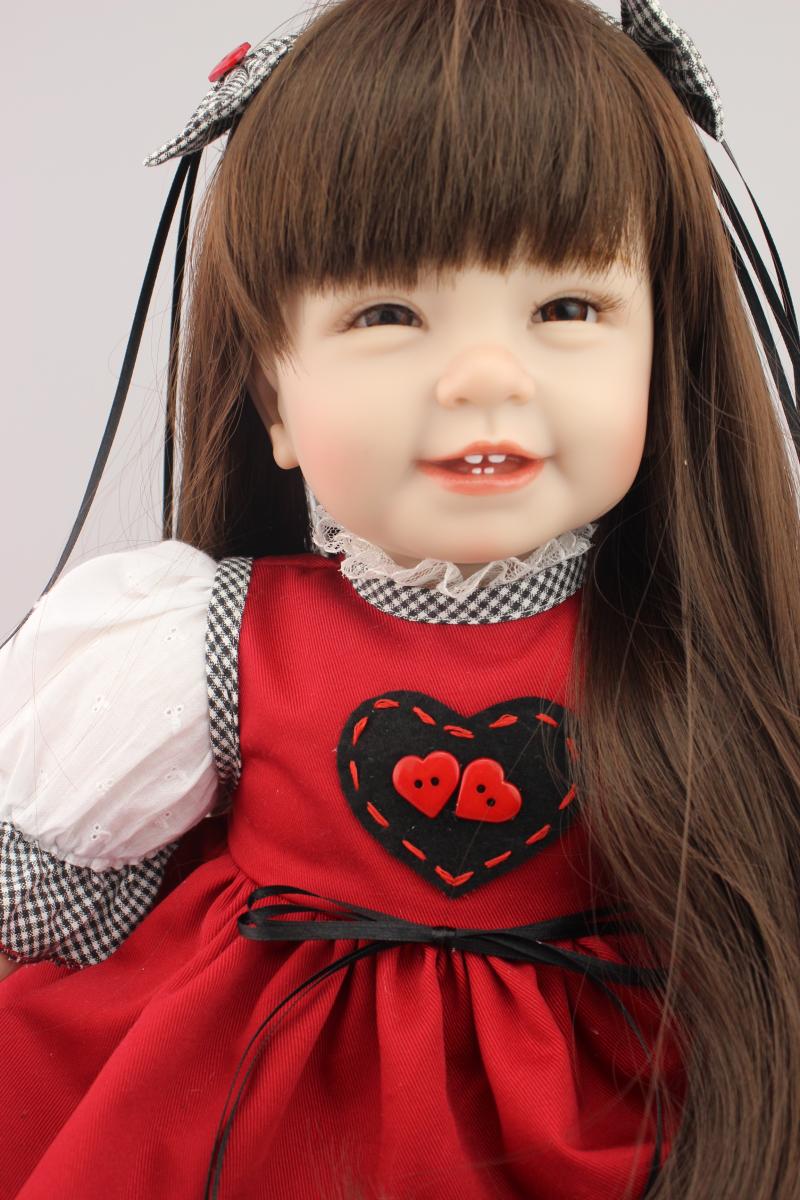 NPK 55CM long hair girl doll reborn/reborn-dolls-babies bonecas by NPK brinquedos menina children birthday gift