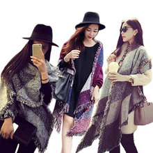Stylish 2015 winter 3colors pashmina Women”s Large Tartan Scarf Shawl Stole Plaid Woollen Cloth Tassels Scarf clothes