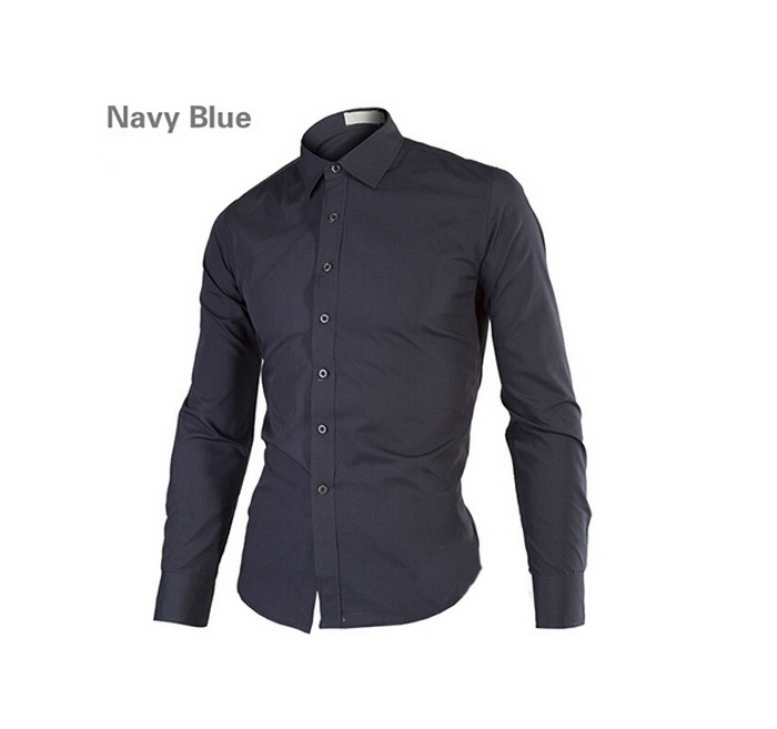 17 Colors Men Shirt 2015 Brand New Slim Fit Style Long Sleeve Solid Casual shirt Camisas
