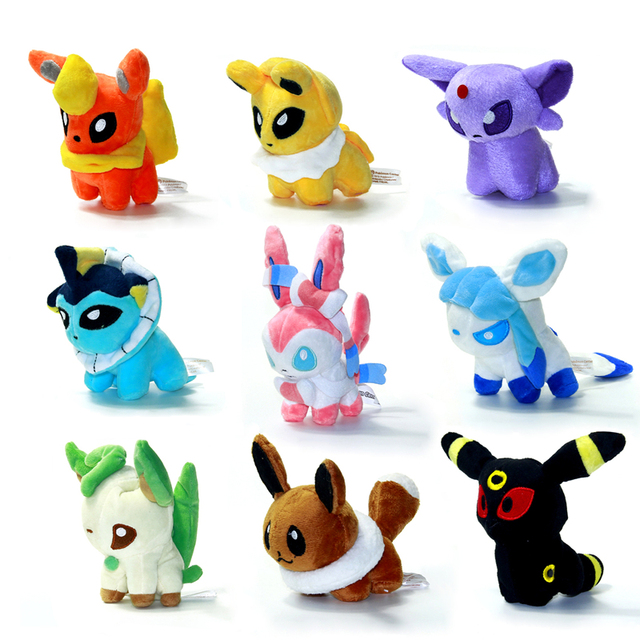 Новый 9 Стили Плюшевые Игрушки 5 "Umbreon Eevee Espeon Jolteon Вапореон Flareon Glaceon Leafeon Чучела Животных Игрушки Куклы