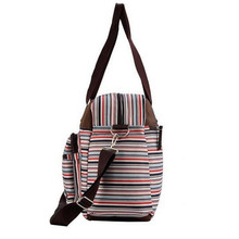 Hot selling print stripe diaper bags shoulder messenger large capacity multifunctional stroller mummy bag maternity nursing