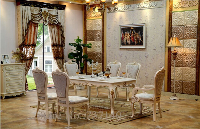 Compra blanco tallado de madera mesa de comedor online al por ...