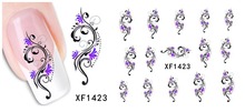 50Sheets XF1422 XF1469 Nail Art Water Tranfer Sticker Nails Beauty Wraps Foil Polish Decals Temporary Tattoos