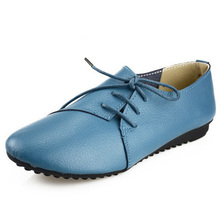 New design women genuine leather shoes fashion oblique lace up flats shoes woman zapatos de mujer flat heel briving shoes