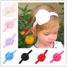 10Clrs New Fashion Hot children kids Baby girls satin flower Headband Headwear Hair Band Head Piece Accessories