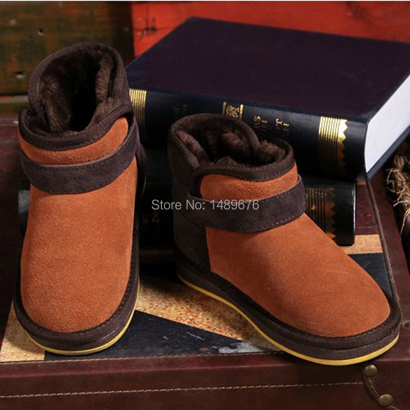 new children's winter snow boots for boys girls cotton boots leather snow boots kids