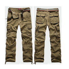 2015 Outdoor Men cargo Pants Cotton Pockets Military Pants For Men Casual Work Trousers army Pants Men pantalones hombre 28~44