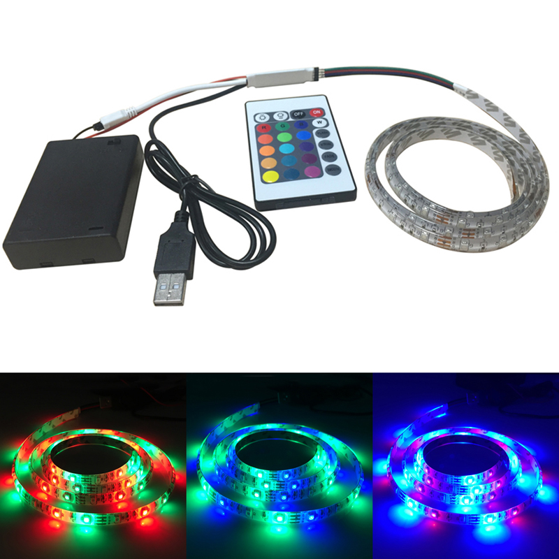 battery powered led strip light with usb cable